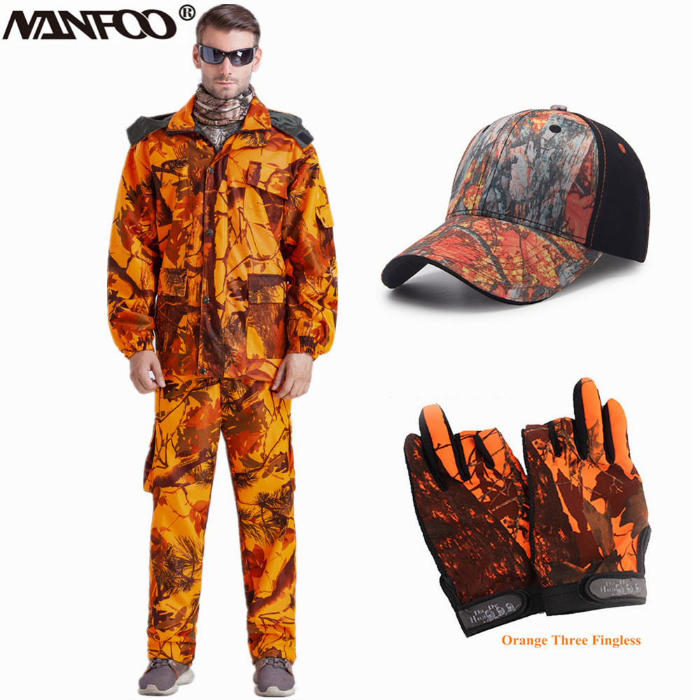 Camouflage Hunting Jacket - Outdoor męski Blaze pomarańczowy bioniczny kamuflaż