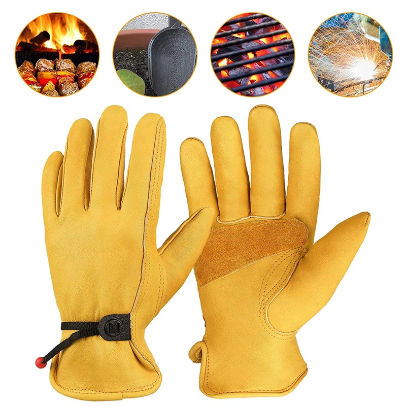 Outdoor Hunting Gloves - Rękawice ze skóry bydlęcej, oddychające, pełne
