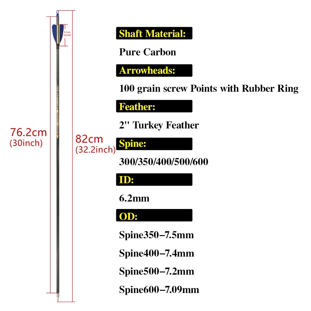 Strzały karbonowe 32 cale, spi – Hunting Bow Compound recenzja i cena